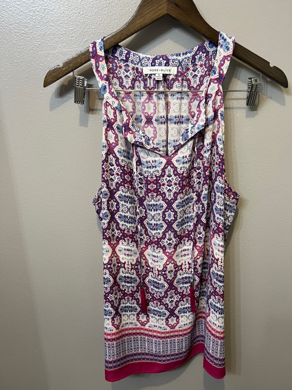 Rose & Olive Purple & Pink Printed Sleeveless Camisole